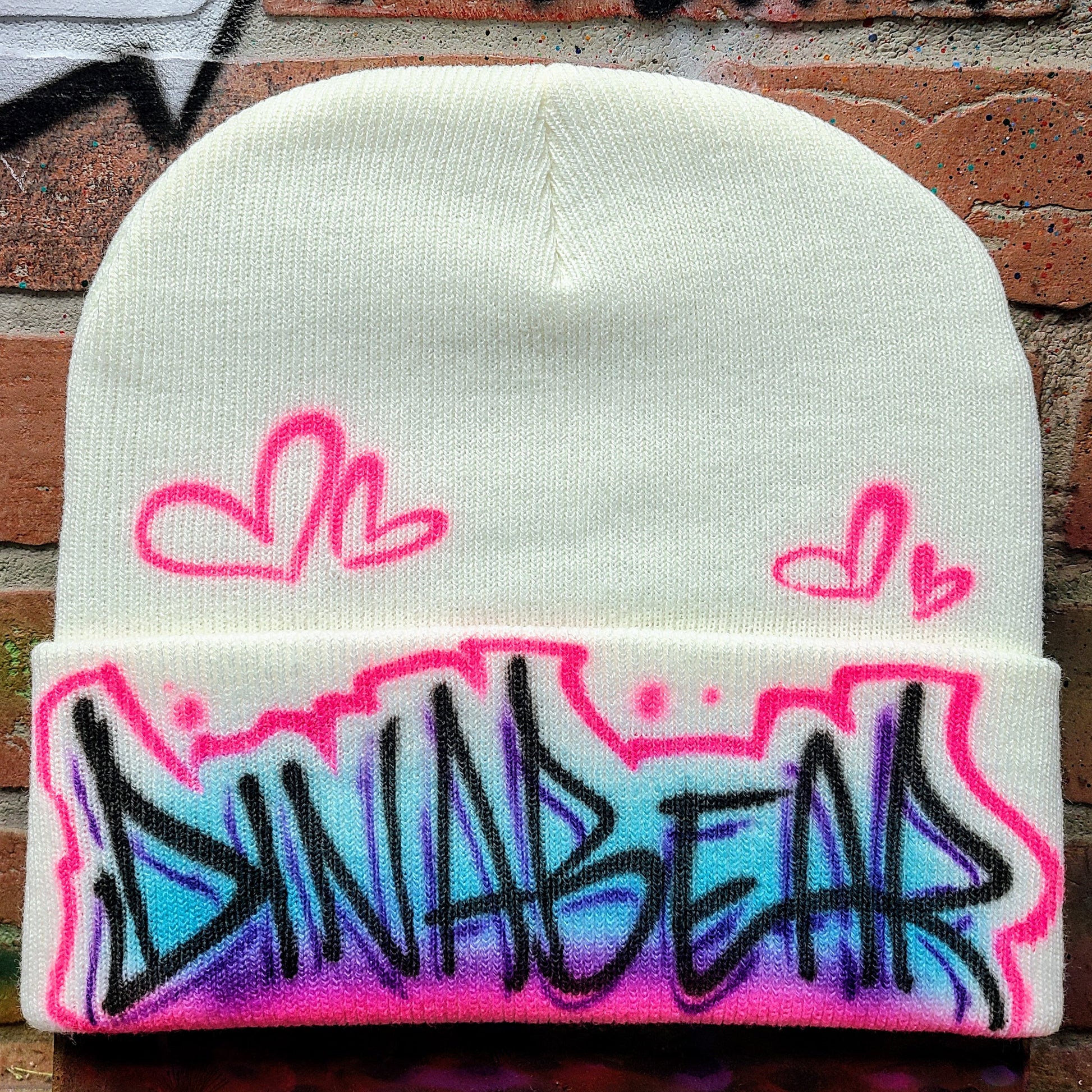 hearts hat design custom personalized airbrush apparel design