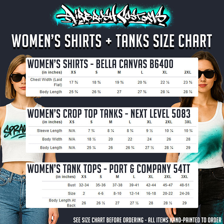 a women's tank tops size chart