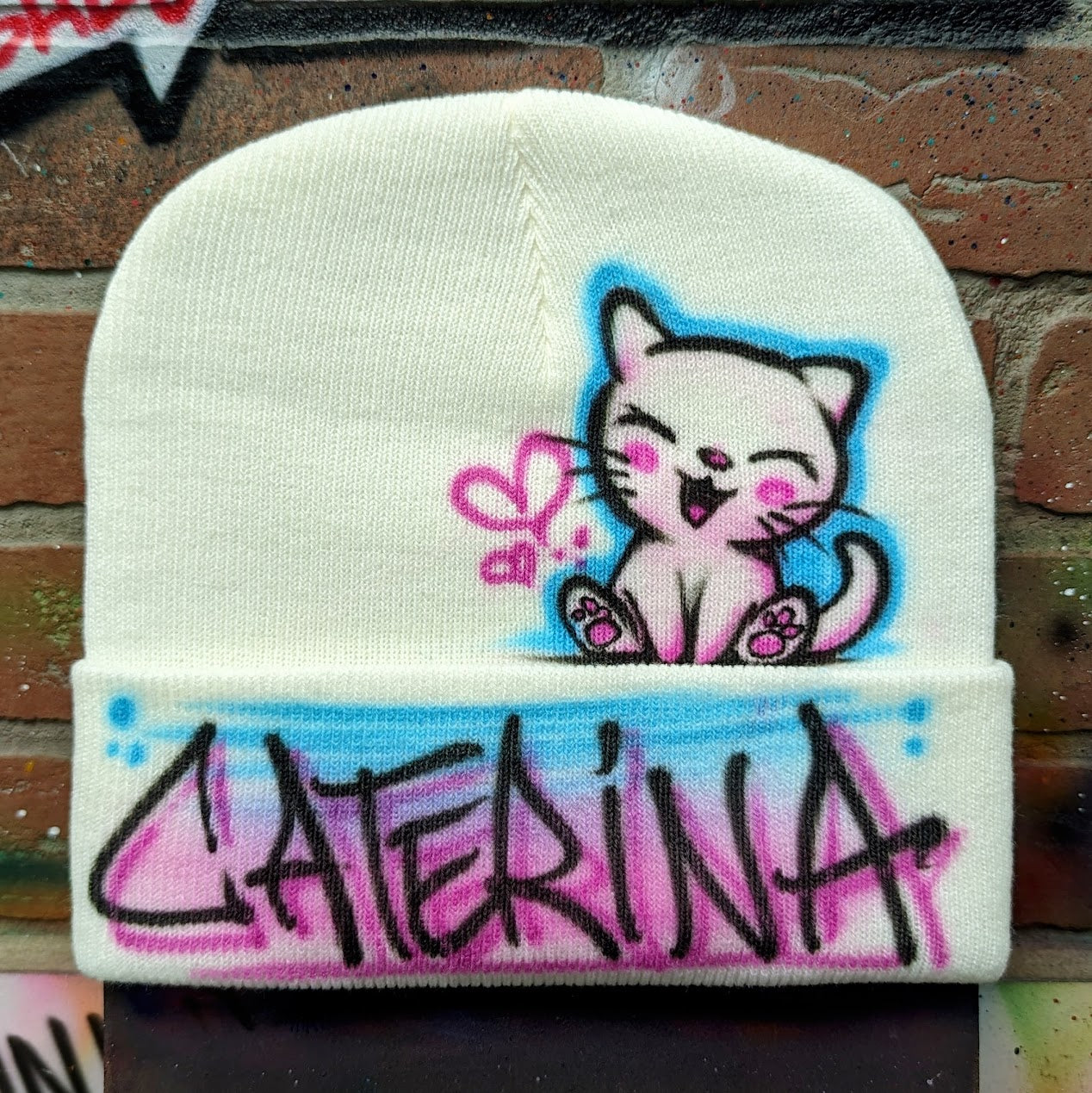 cute cat hat custom personalized airbrush apparel design