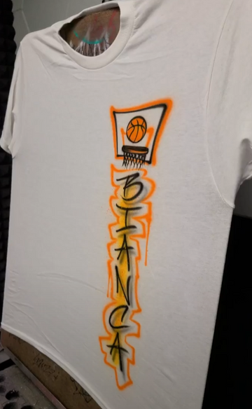 vertical basketball t shirt design personalized custom airbrush apparel design
