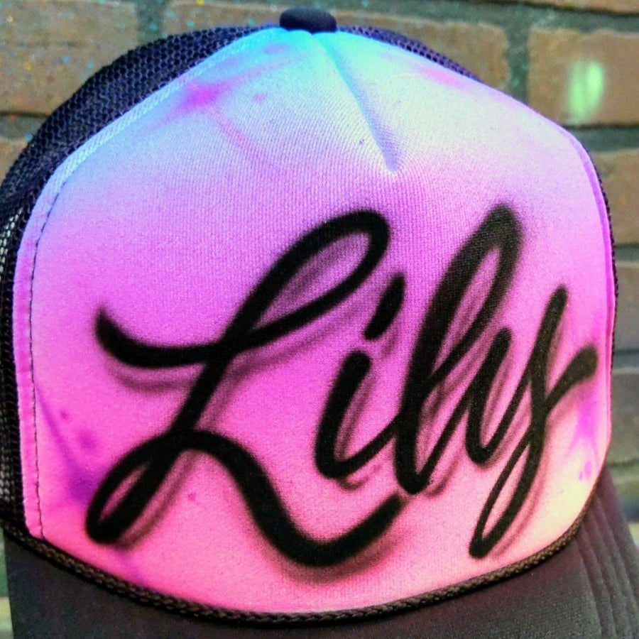 Script Style Custom Airbrushed Hat
