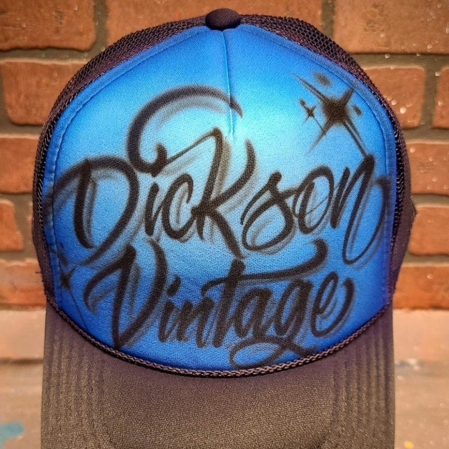 script name hat personalized custom airbrush apparel design