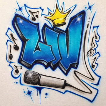Graffiti Rapper Mic Airbrush Design