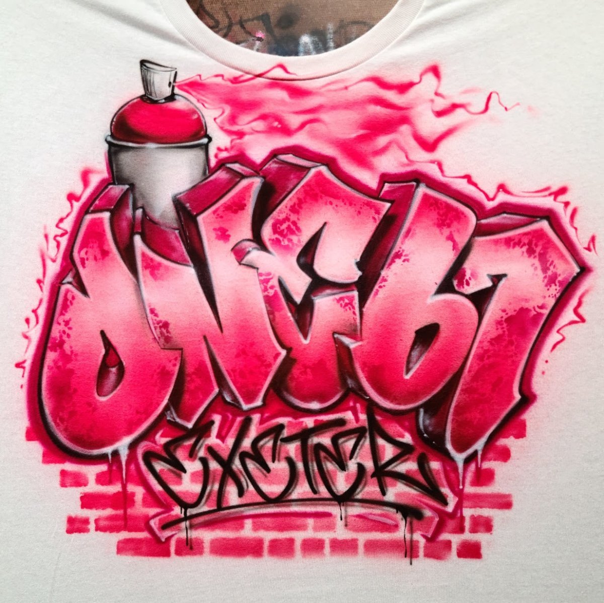3D Graffiti Spray can Customizable Airbrush T shirt Design from Airbrush Customs x Dale The Airbrush Guy