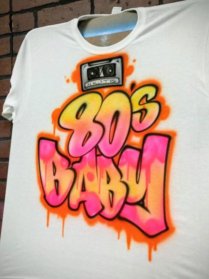 80s retro mixtape personalized airbrush design