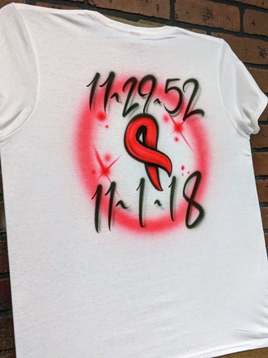 Custom airbrush awareness ribbon apparel