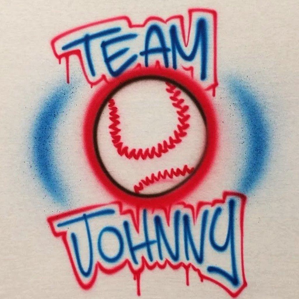 Baseball Design Customizable Airbrush T shirt Design from Airbrush Customs x Dale The Airbrush Guy