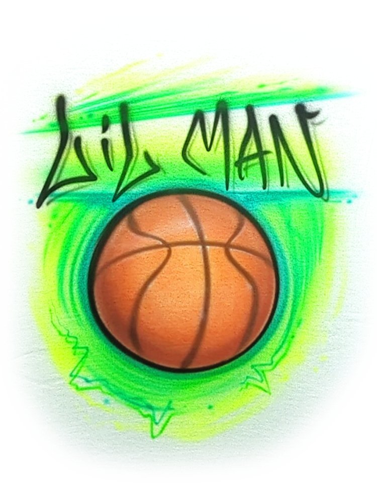 Basketball theme personalized airbrush clothing