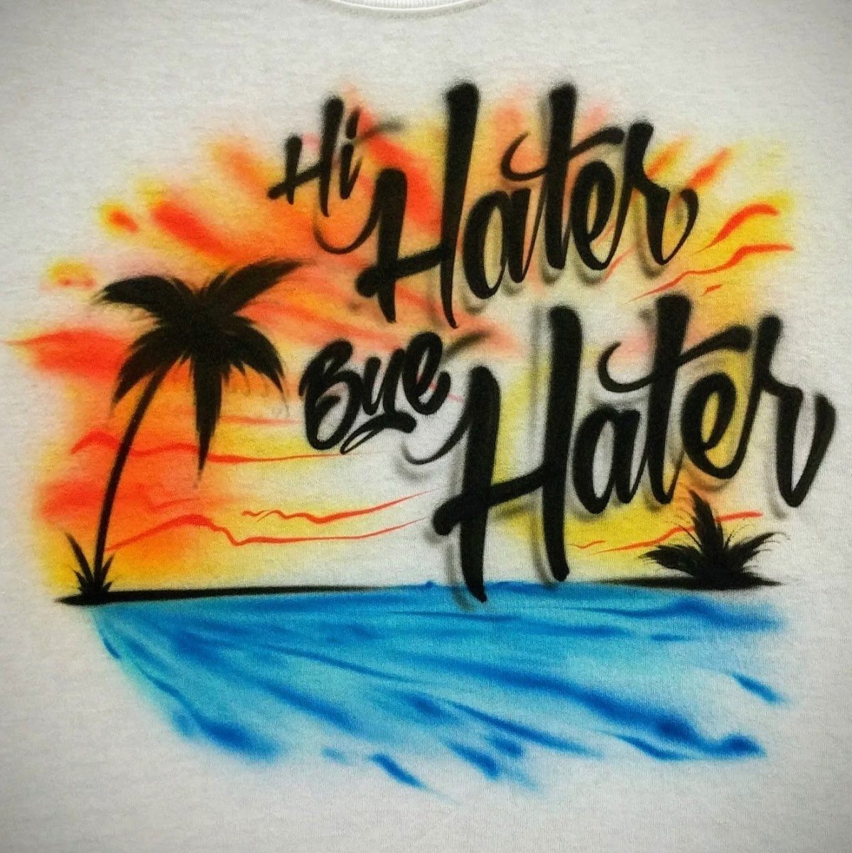 Beach Sunset Design Customizable Airbrush T shirt Design from Airbrush Customs x Dale The Airbrush Guy