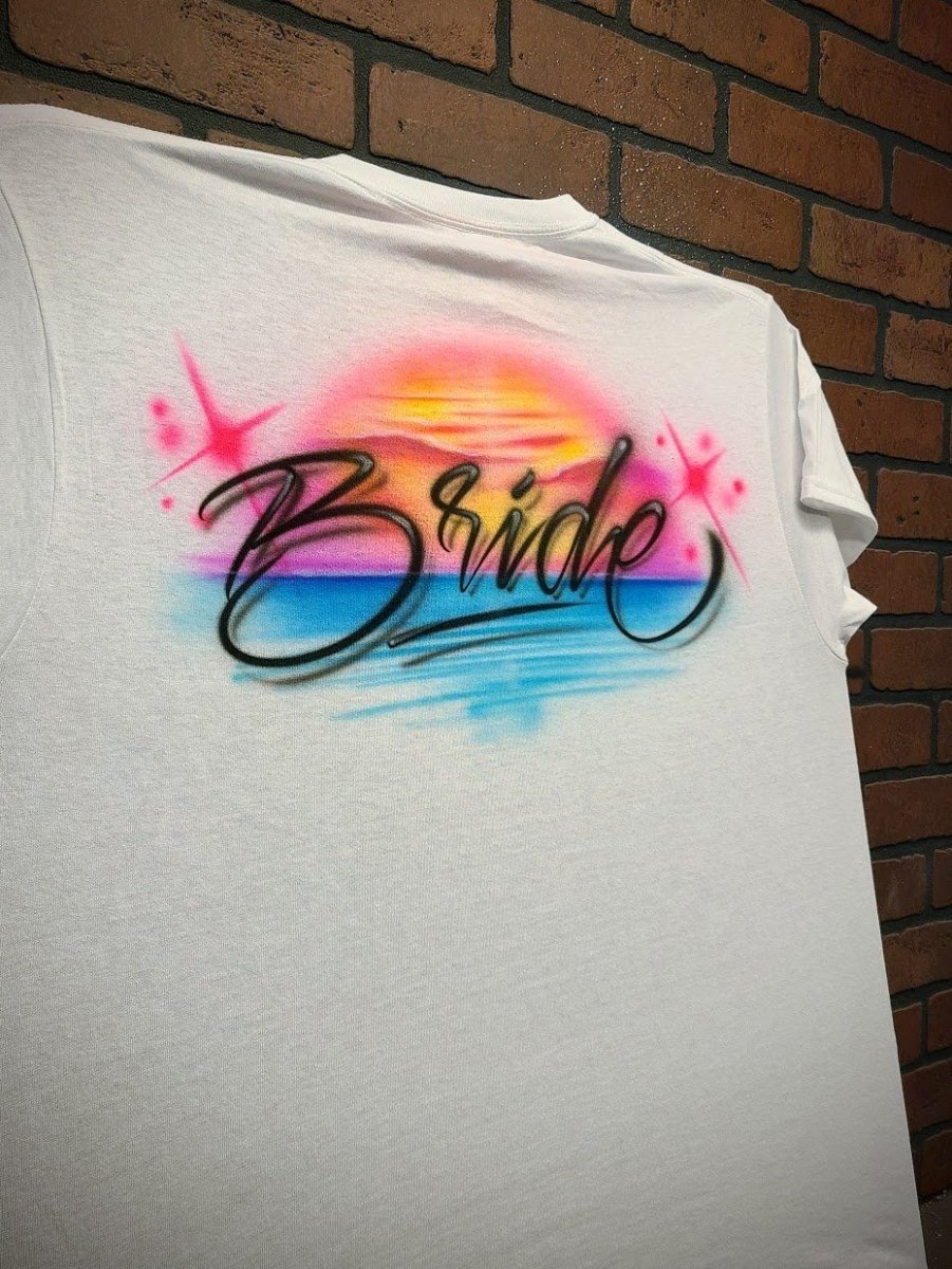 personalized beach sunset name airbrush clothing