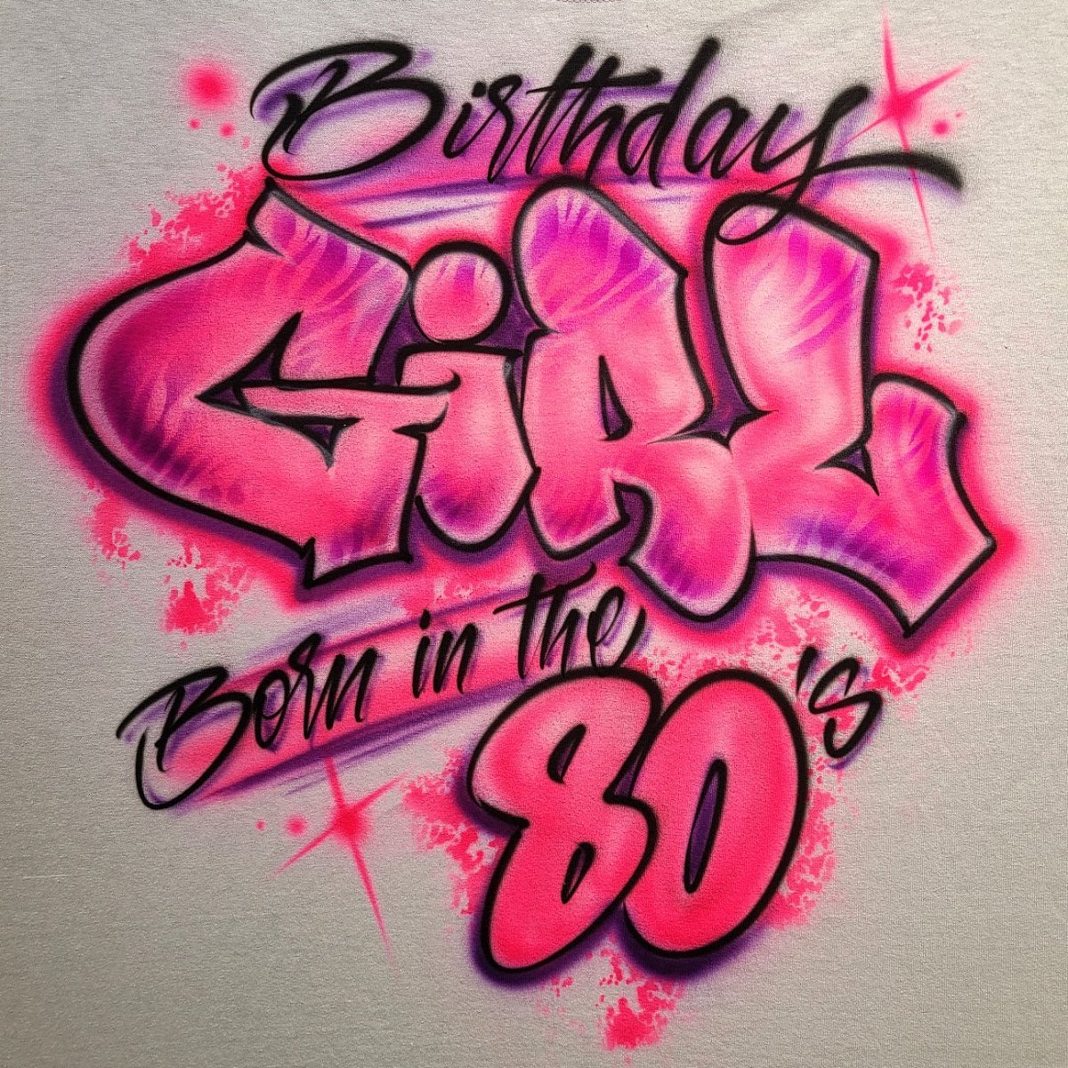 Birthday 80's Design Customizable Airbrush T shirt Design from Airbrush Customs x Dale The Airbrush Guy
