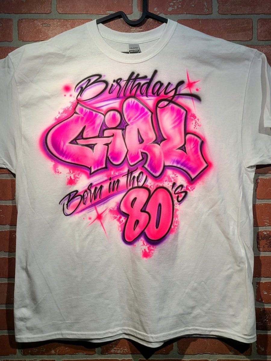 birthday 80's design custom personalized airbrush apparel design