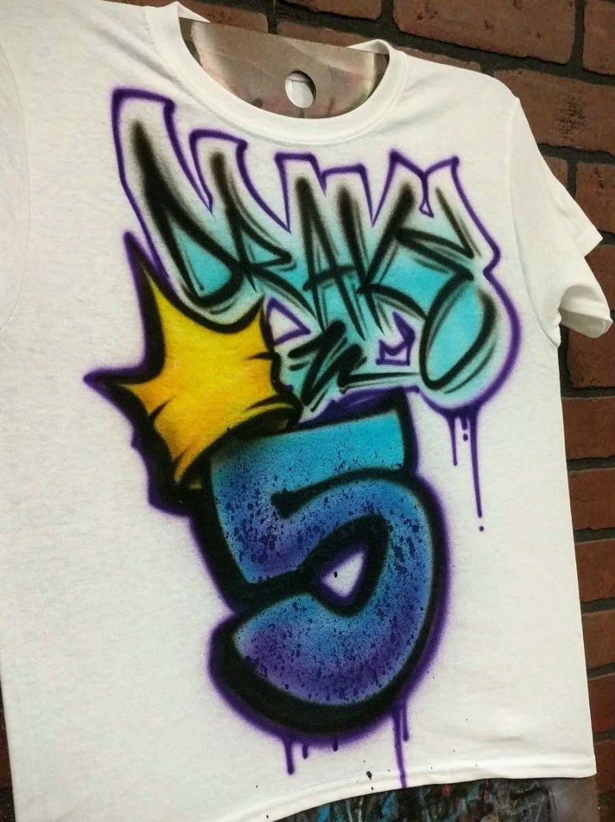 Birthday Crown Design Customizable Airbrush T shirt Design from Airbrush Customs x Dale The Airbrush Guy