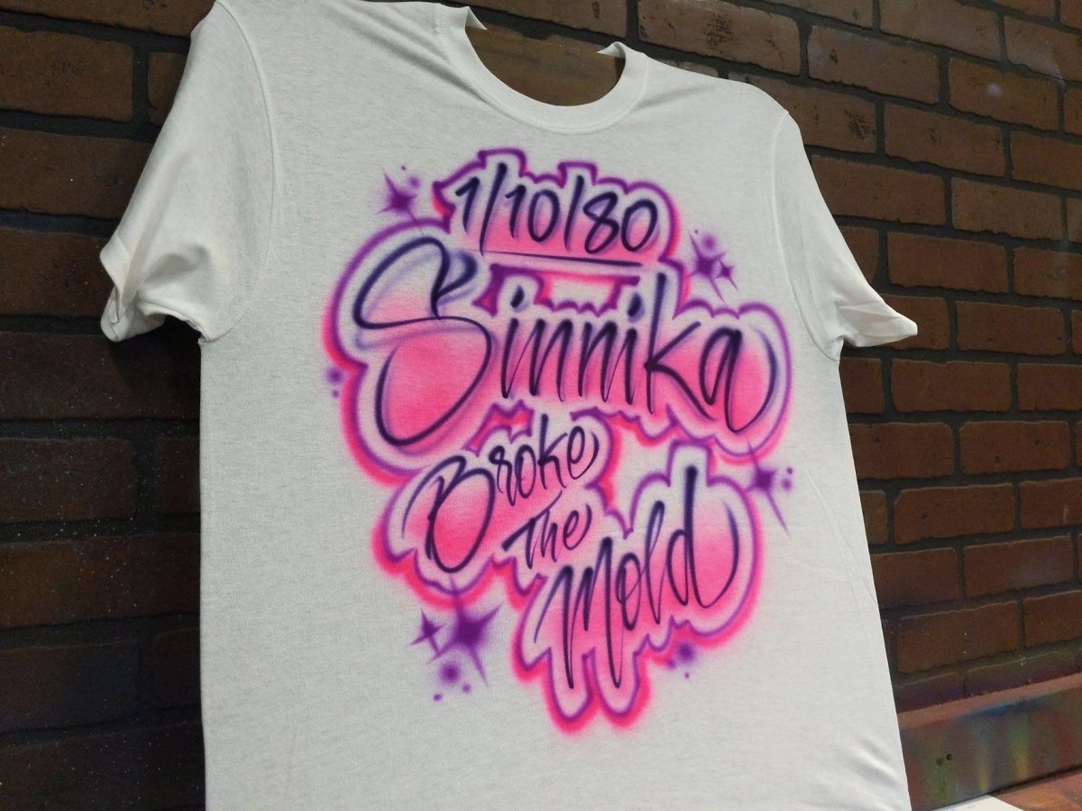 birthday date design custom personalized airbrush apparel design