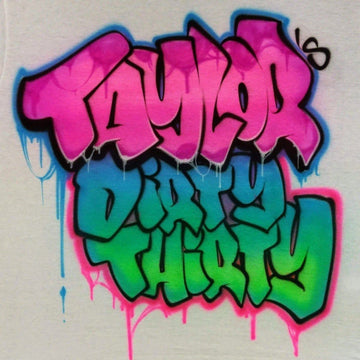 Birthday Party Design Customizable Airbrush T shirt Design from Airbrush Customs x Dale The Airbrush Guy