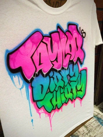 drippy graffiti design custom personalized airbrush apparel design
