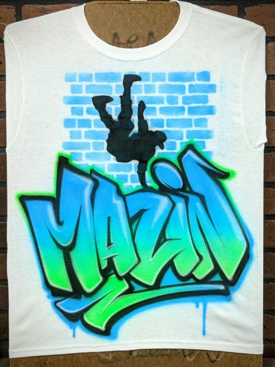 break dance graffiti custom personalized airbrush apparel design
