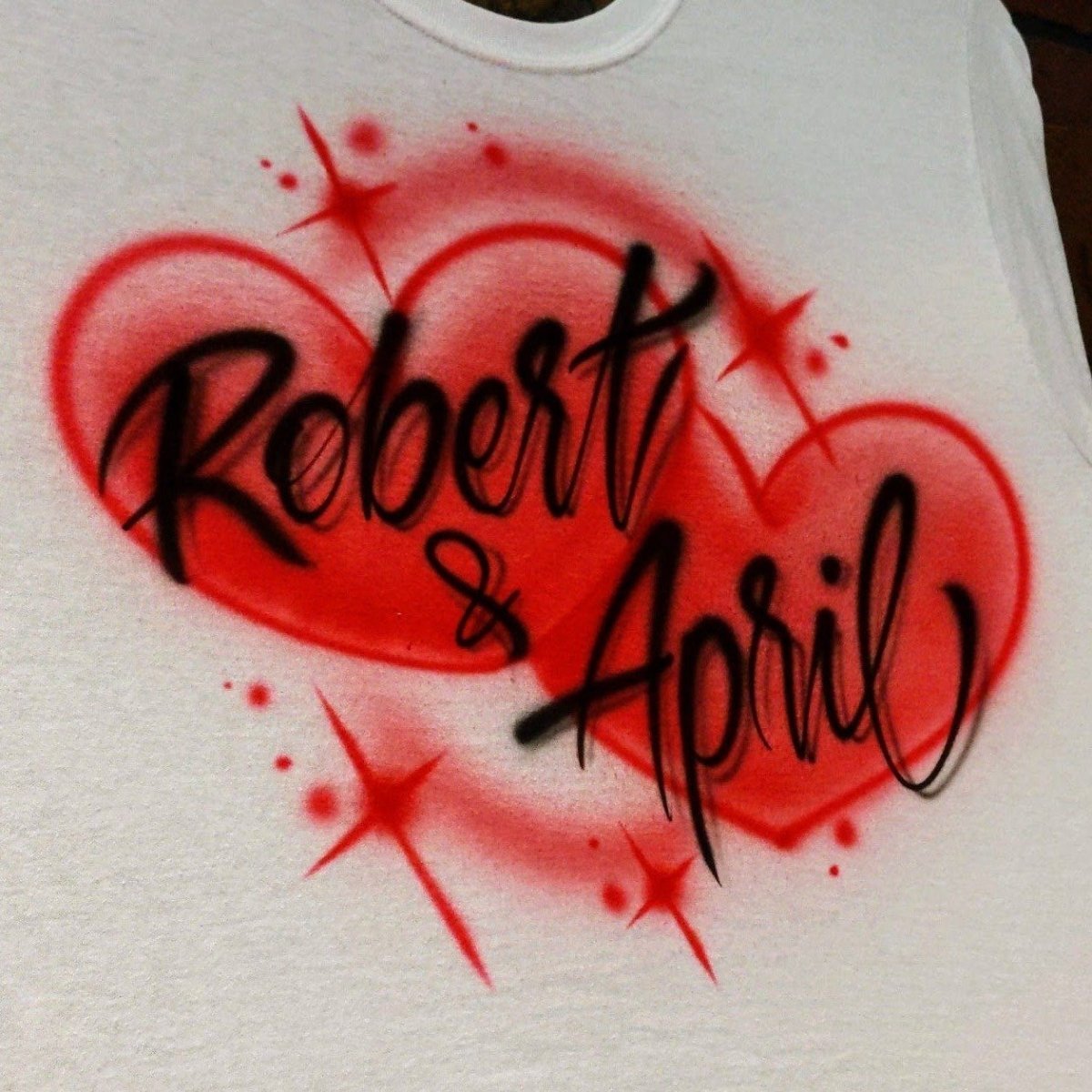Couples Hearts Customizable Airbrush T shirt Design from Airbrush Customs x Dale The Airbrush Guy