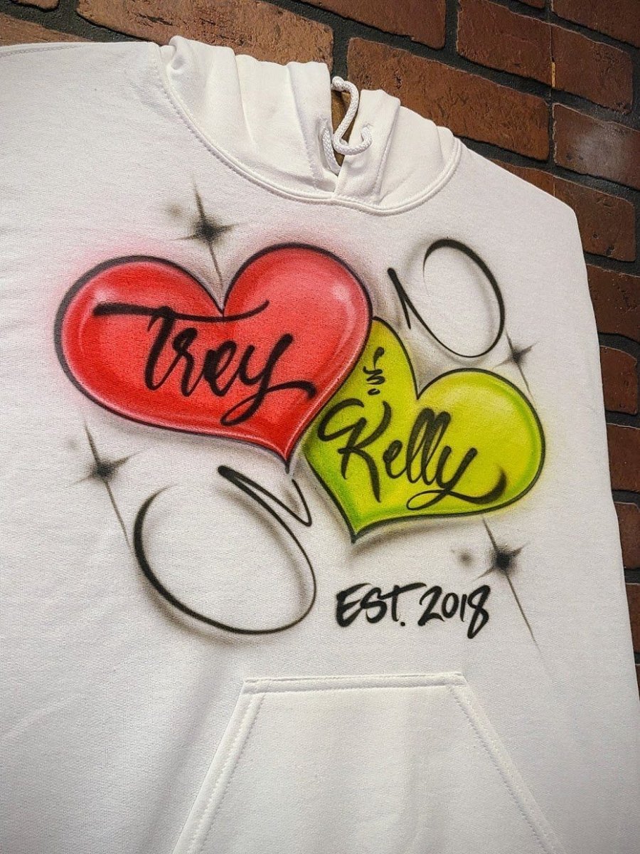 Couples Hearts Customizable Airbrush T shirt Design from Airbrush Customs x Dale The Airbrush Guy