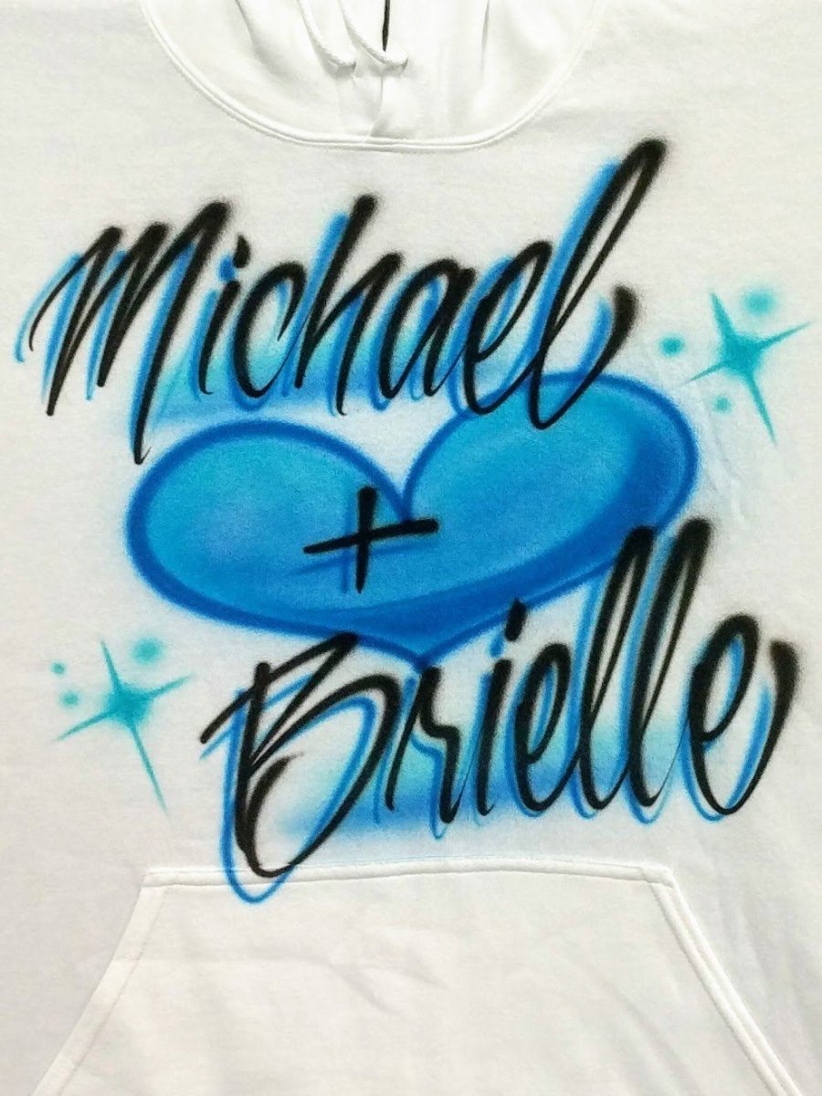 couples hearts custom personalized airbrush apparel design