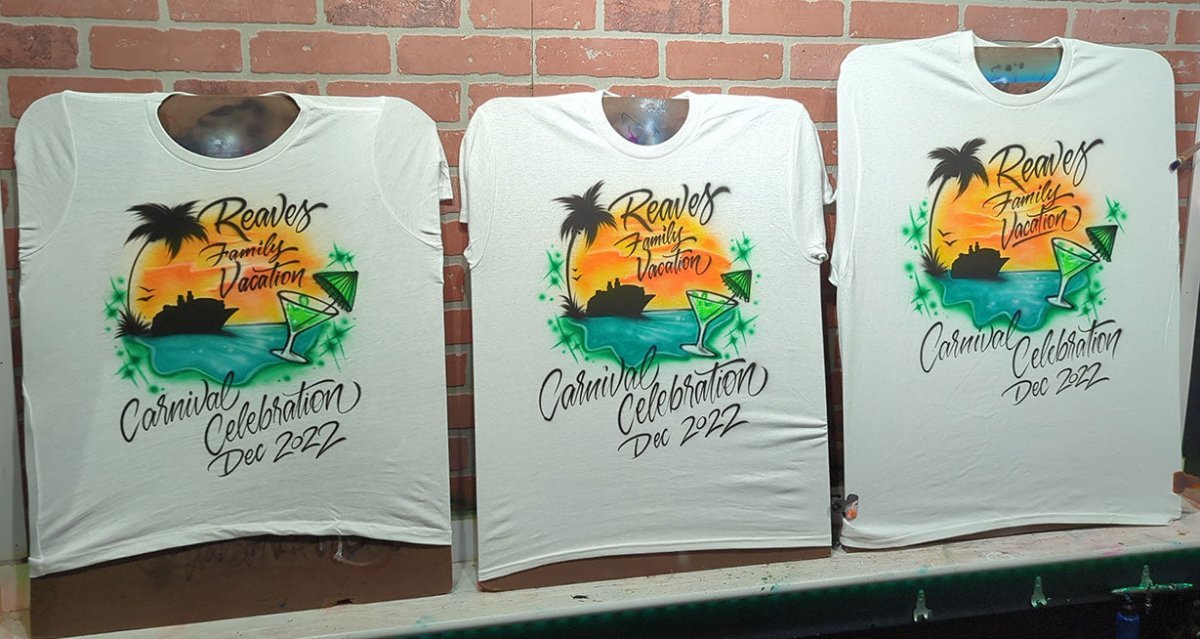 Cruise Ship Design Customizable Airbrush T shirt Design from Airbrush Customs x Dale The Airbrush Guy