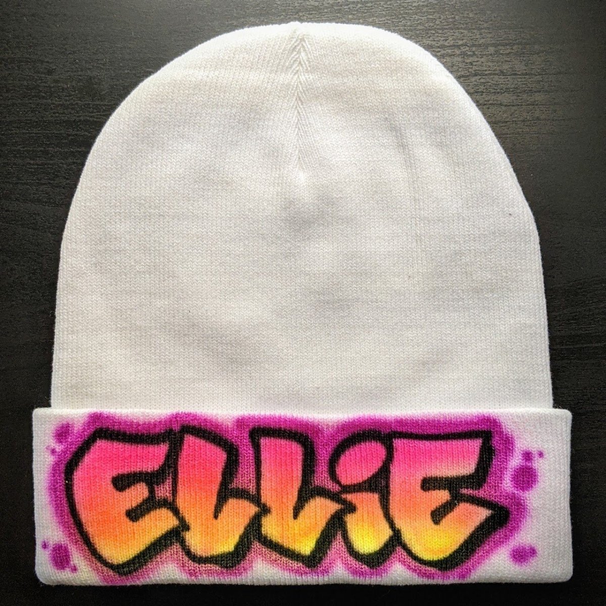 Custom Beanie | Graffiti Name Design Customizable Airbrush T shirt Design from Airbrush Customs x Dale The Airbrush Guy