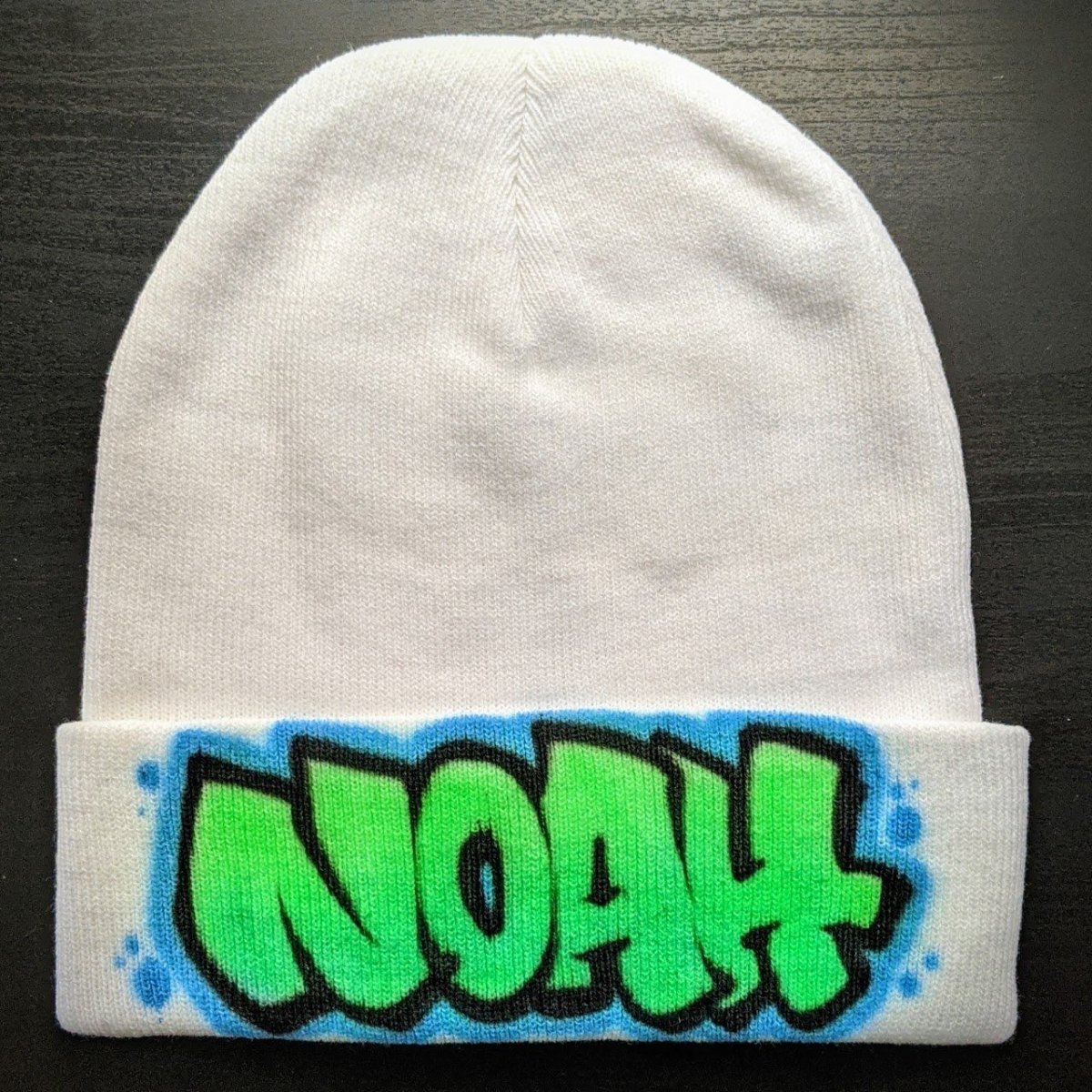 Custom Beanie | Graffiti Name Design Customizable Airbrush T shirt Design from Airbrush Customs x Dale The Airbrush Guy