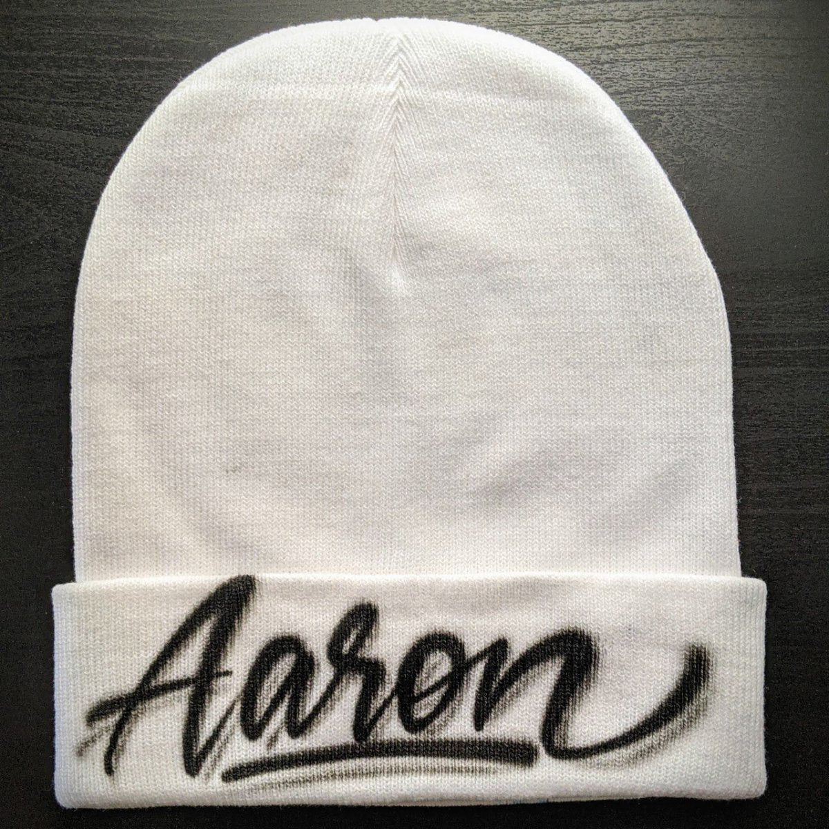 Custom Beanie | Script Name Design Customizable Airbrush T shirt Design from Airbrush Customs x Dale The Airbrush Guy