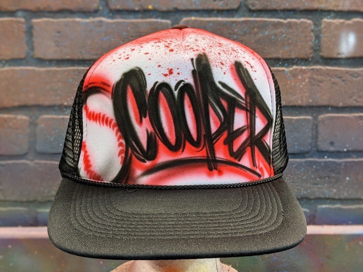 Custom Trucker | Baseball Design Customizable Airbrush T shirt Design from Airbrush Customs x Dale The Airbrush Guy