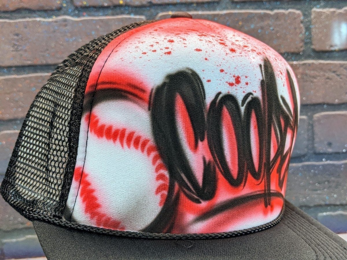 Custom Trucker | Baseball Design Customizable Airbrush T shirt Design from Airbrush Customs x Dale The Airbrush Guy