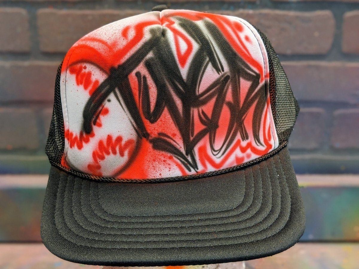 Custom Trucker | Baseball Design Customizable Airbrush T shirt Design from Airbrush Customs x Dale The Airbrush Guy
