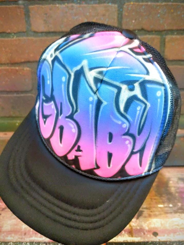 graffiti name hat custom personalized airbrush apparel design