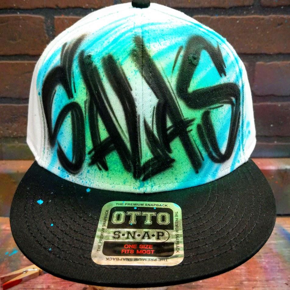 scratch name hat personalized custom airbrush apparel design