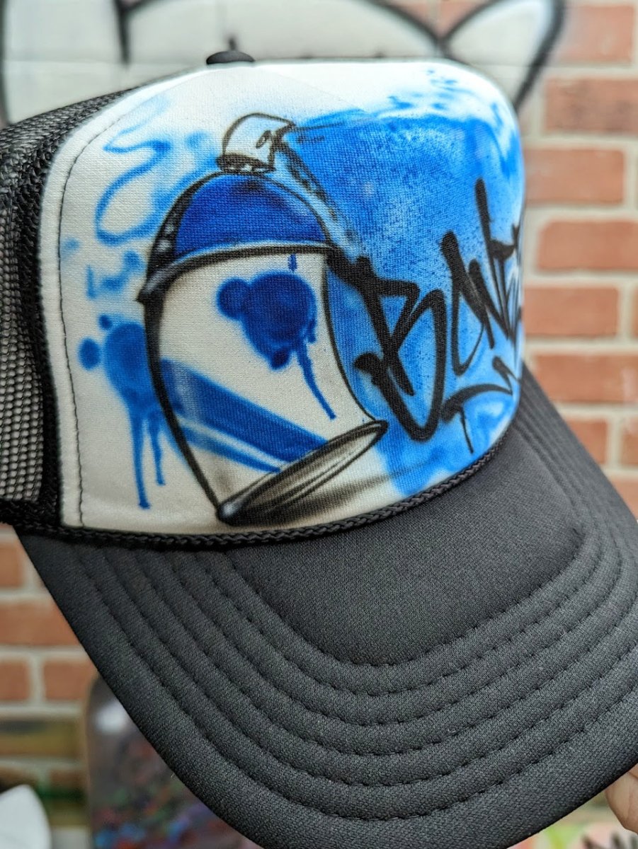 Custom Trucker | Spray Can Urban Name Customizable Airbrush T shirt Design from Airbrush Customs x Dale The Airbrush Guy