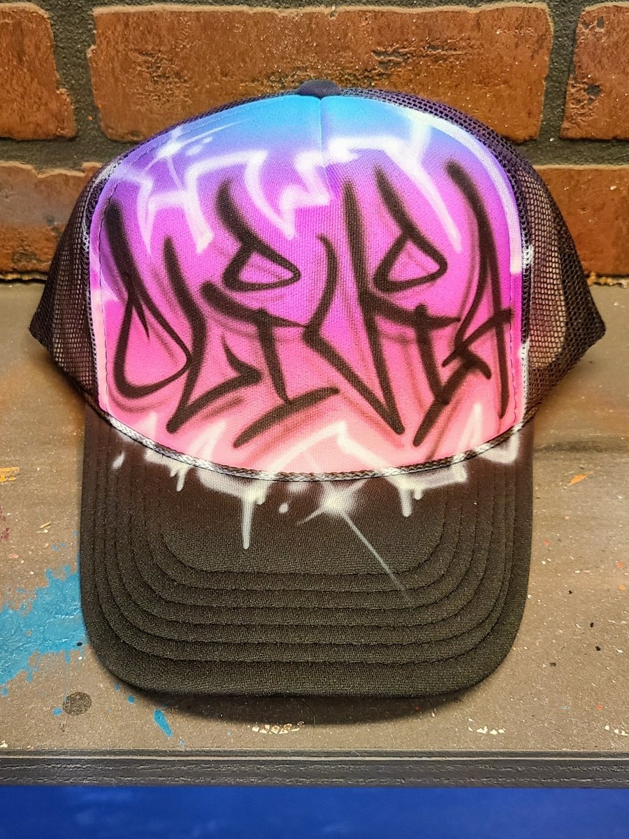 urban name hat personalized custom airbrush apparel design