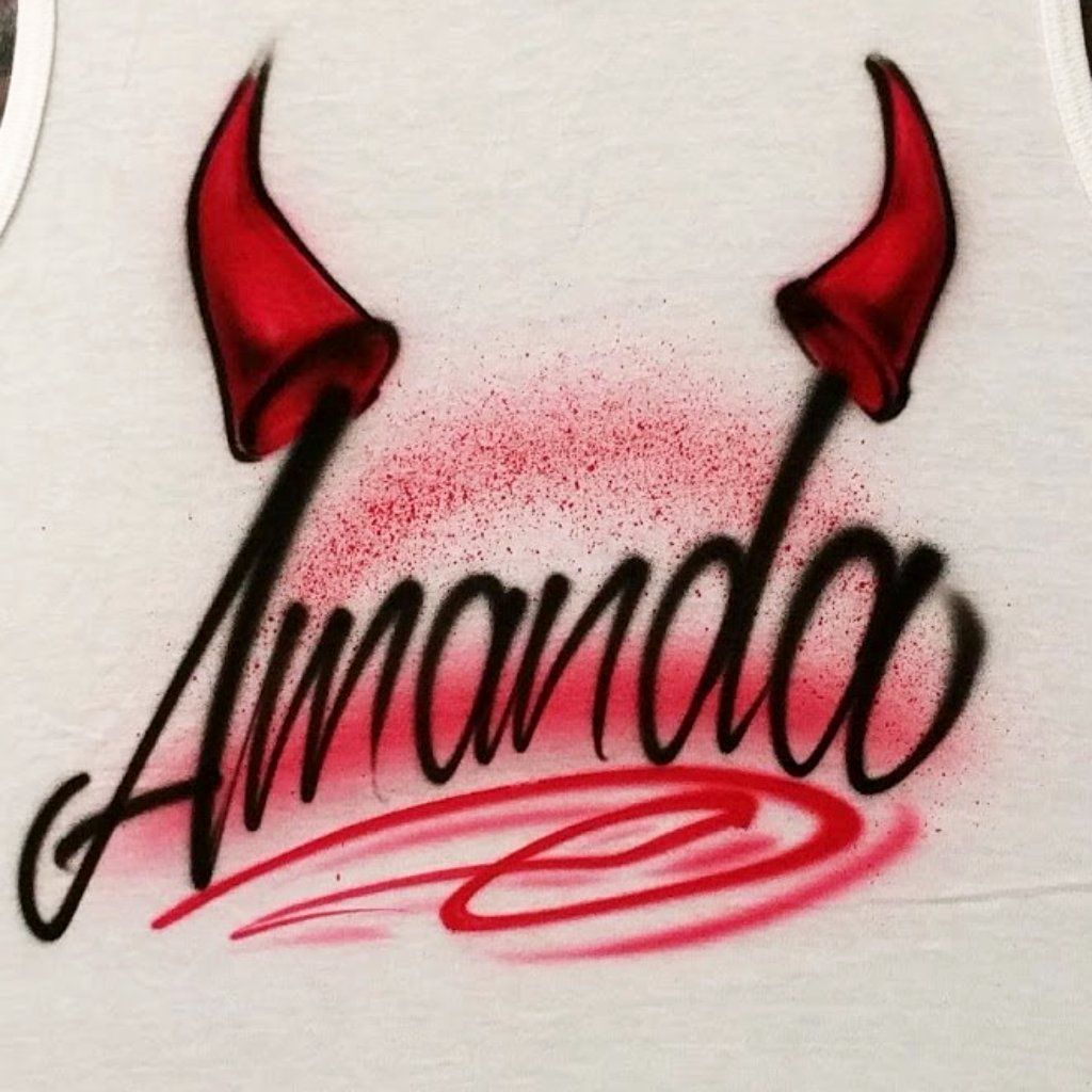 Devil Horns Design Customizable Airbrush T shirt Design from Airbrush Customs x Dale The Airbrush Guy