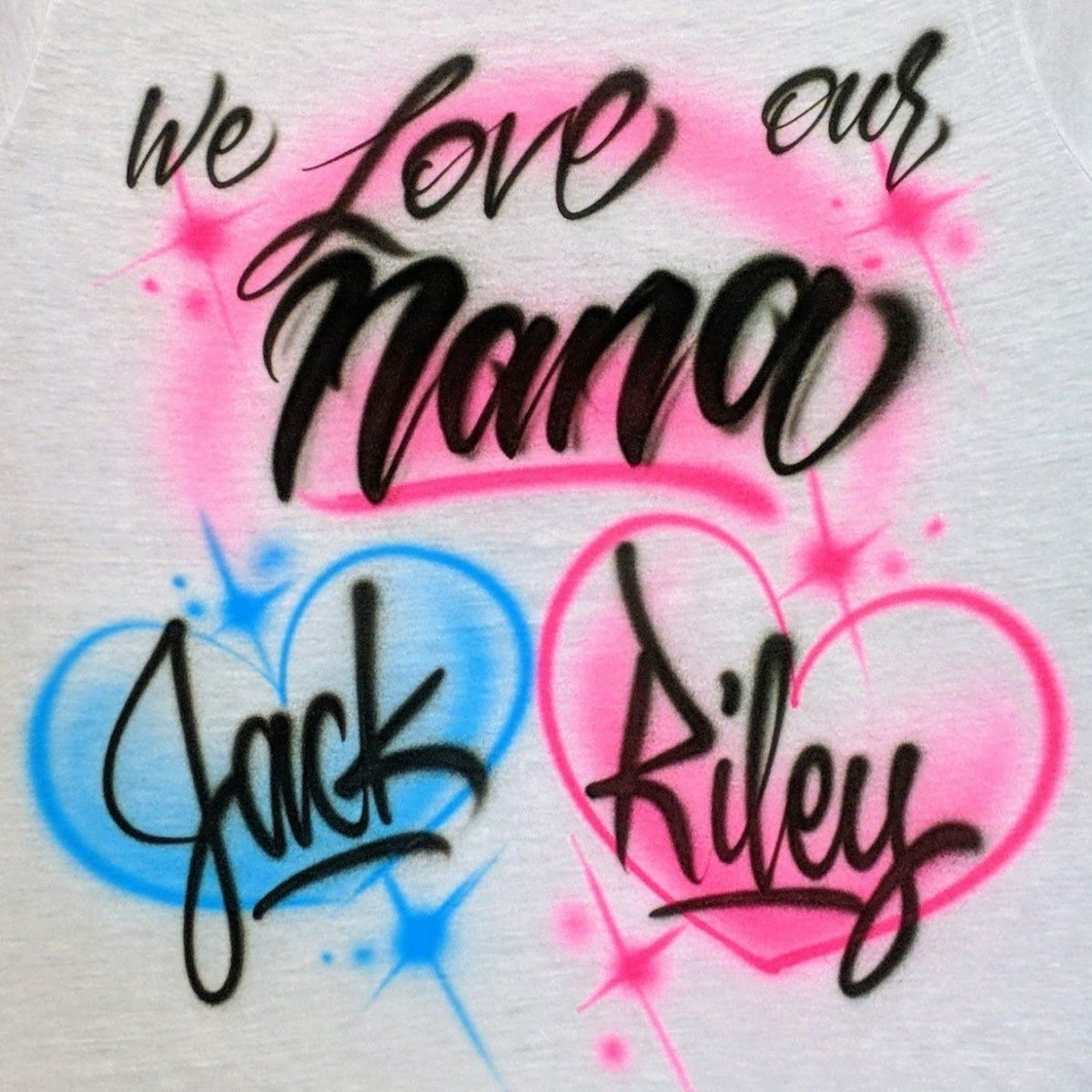 Family Heart Design Customizable Airbrush T shirt Design from Airbrush Customs x Dale The Airbrush Guy