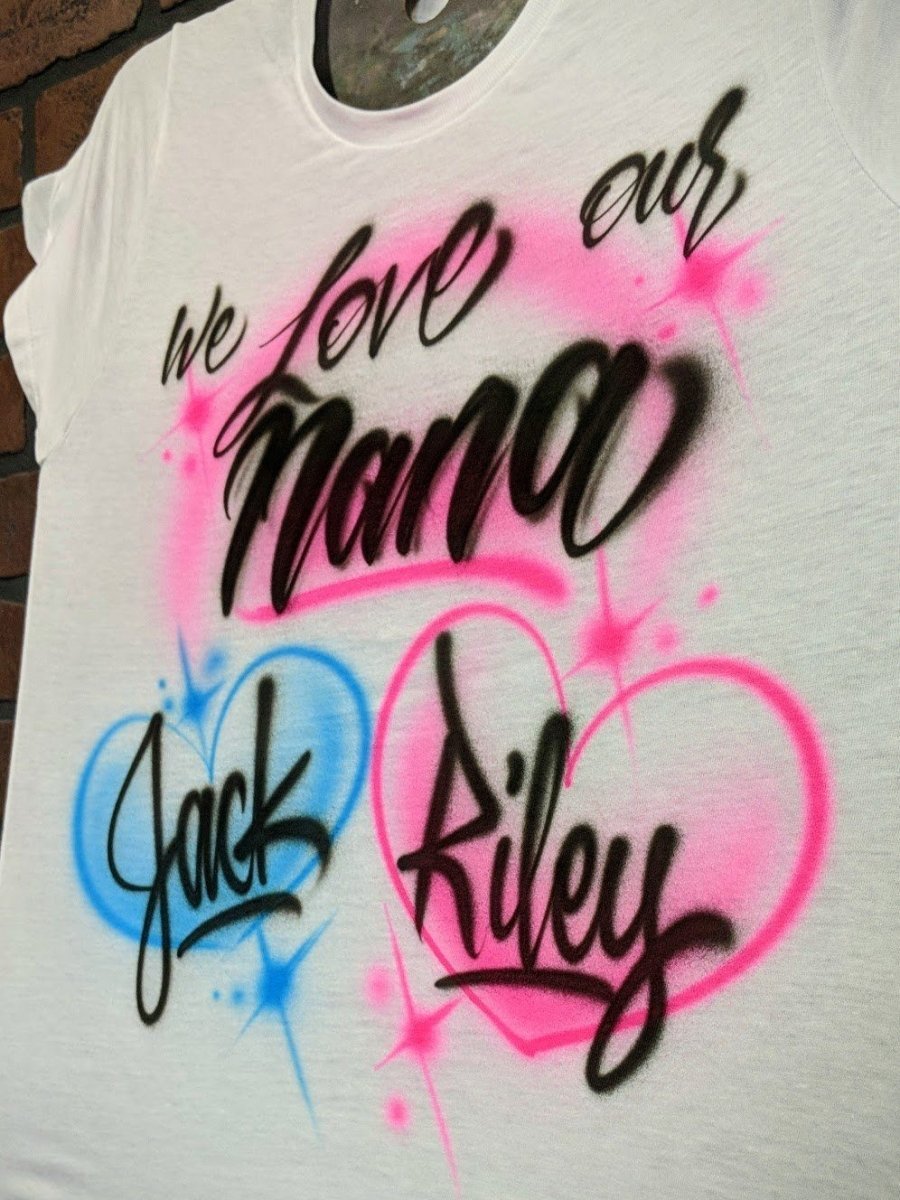 family heart design custom personalized airbrush apparel design