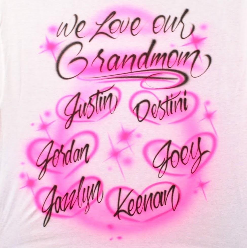Family Hearts Design Customizable Airbrush T shirt Design from Airbrush Customs x Dale The Airbrush Guy