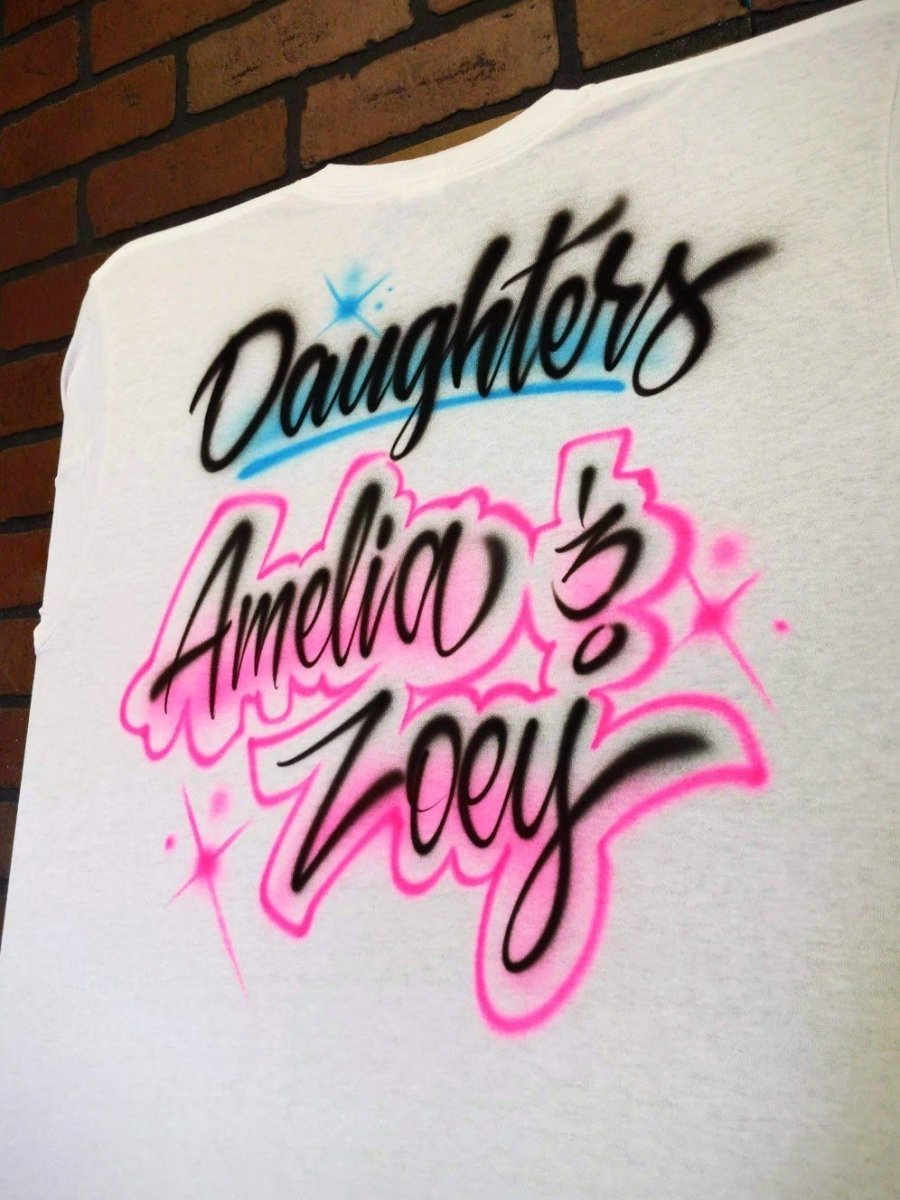 family script design custom personalized airbrush apparel design