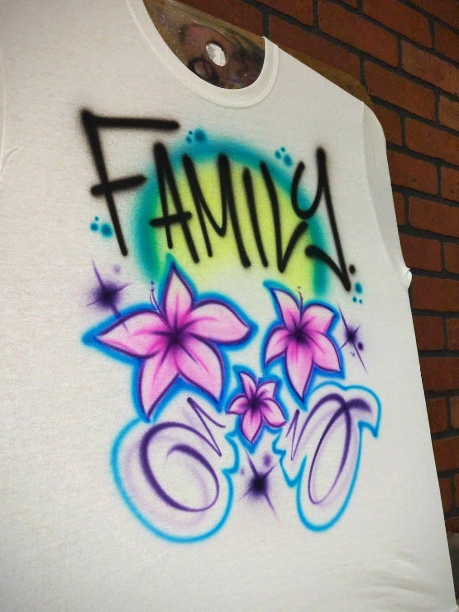 floral design custom personalized airbrush apparel design