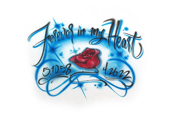 forever in my heart rose custom personalized airbrush apparel design