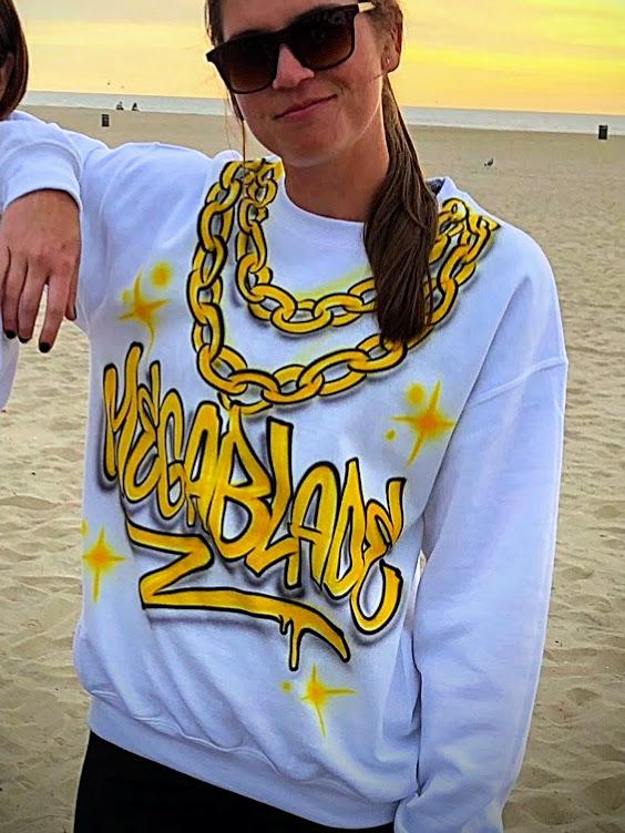 gold chain design custom personalized airbrush apparel design