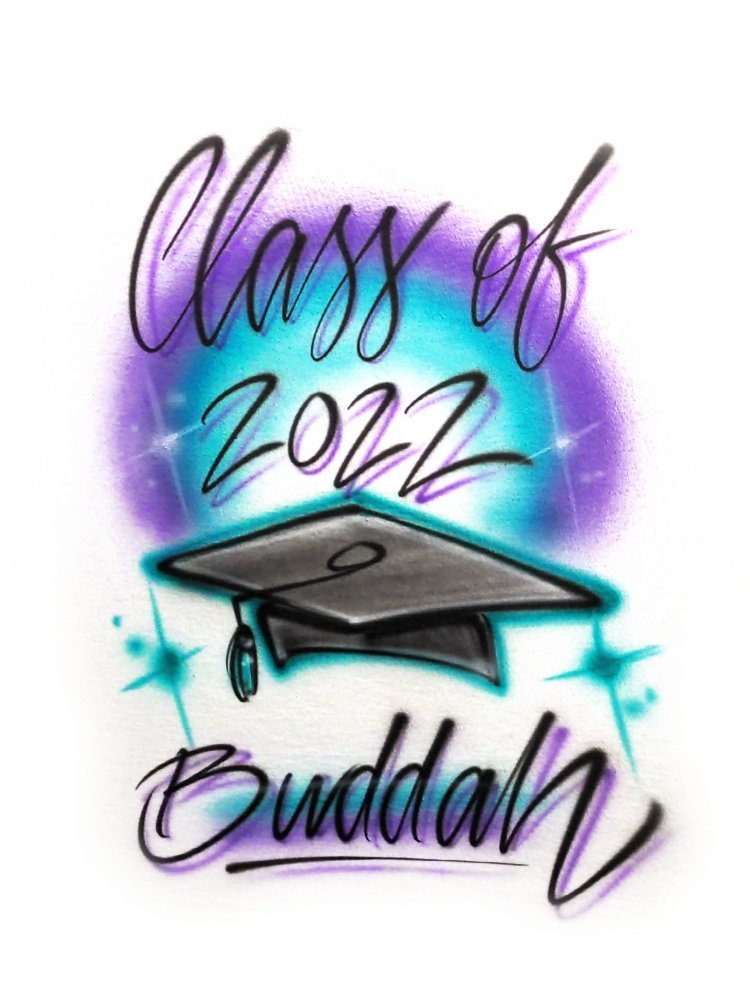 graduation class design custom personalized airbrush apparel design