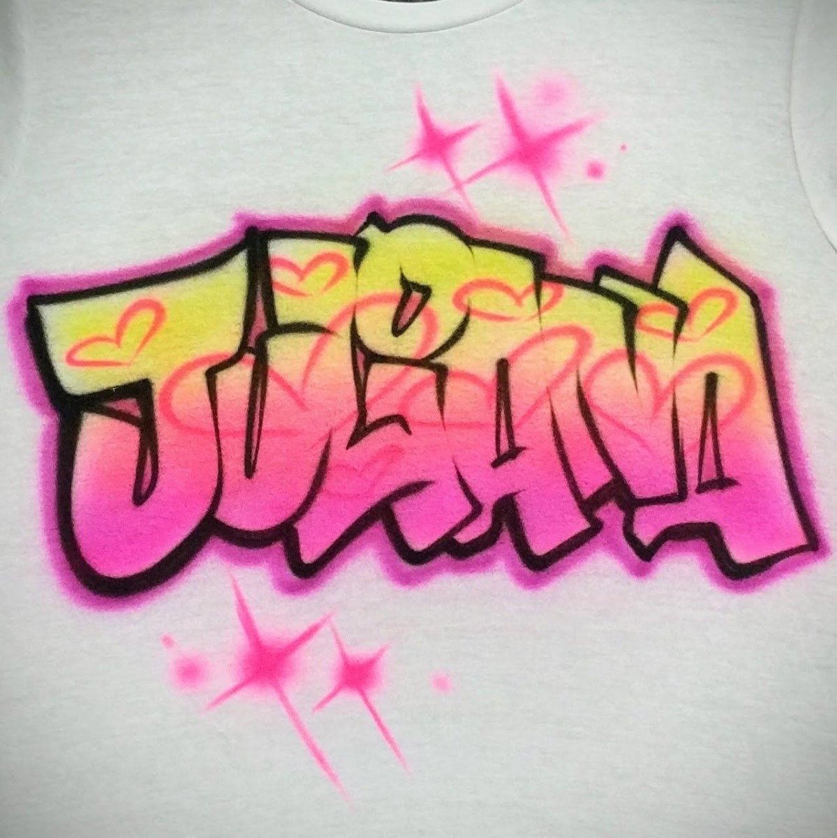 Graffiti Hearts Customizable Airbrush T shirt Design from Airbrush Customs x Dale The Airbrush Guy