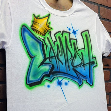 Graffiti Letter Crown Customizable Airbrush T shirt Design from Airbrush Customs x Dale The Airbrush Guy