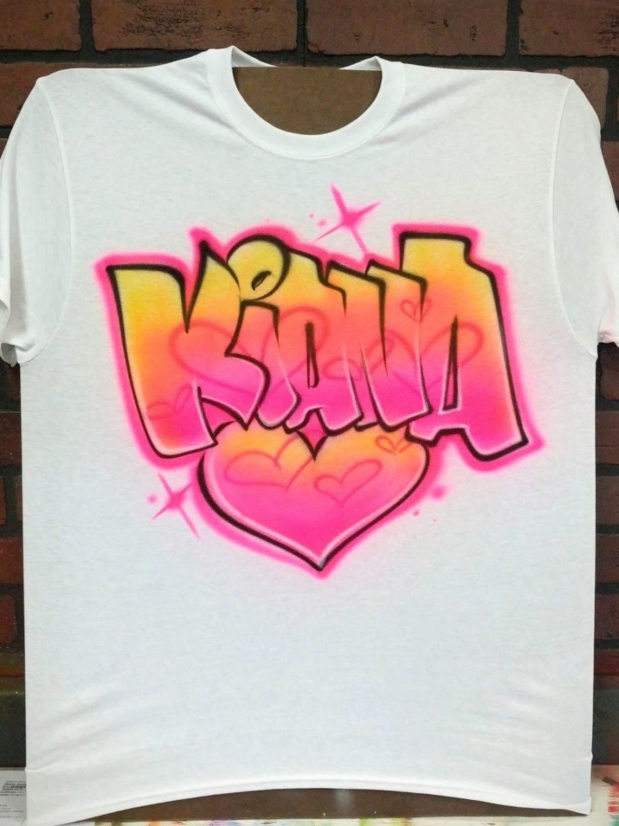 heart name design custom personalized airbrush apparel design