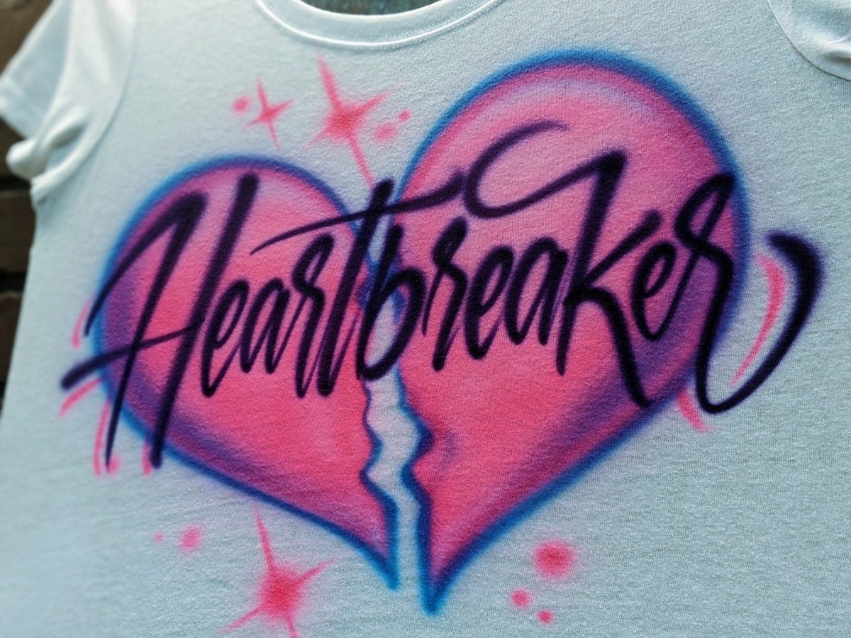 Heartbreaker Design Customizable Airbrush T shirt Design from Airbrush Customs x Dale The Airbrush Guy