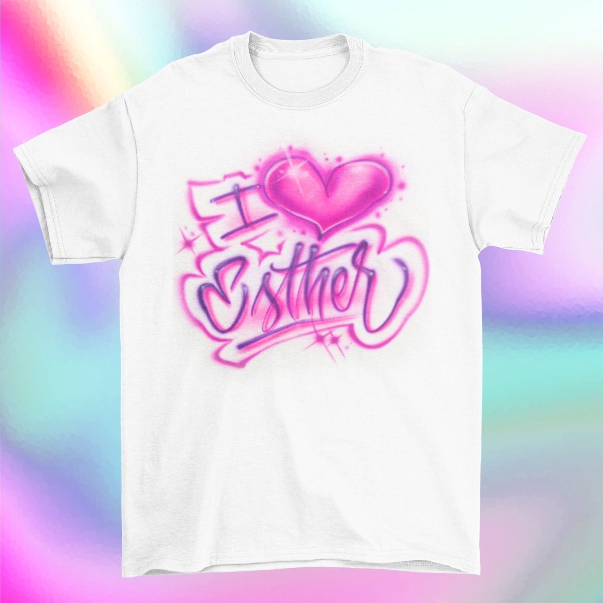 i love name custom personalized airbrush apparel design