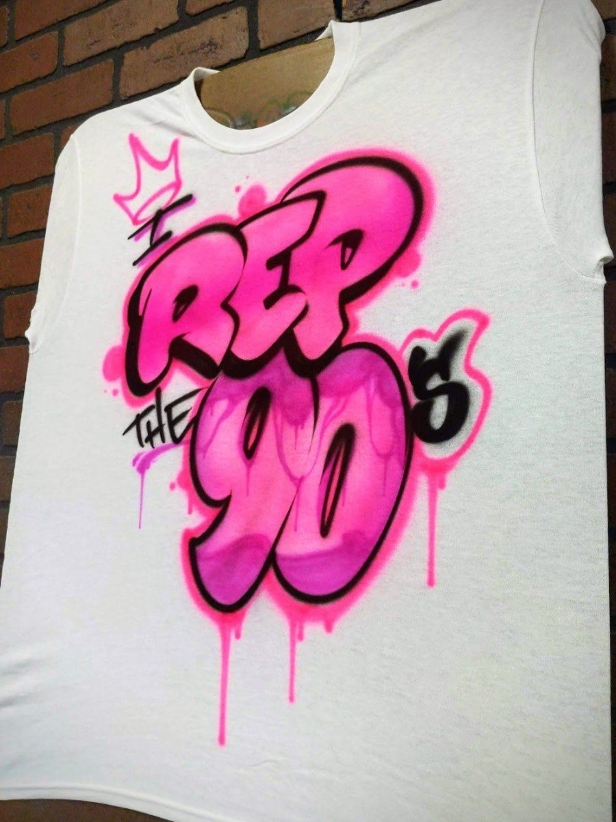 i rep the 90's custom personalized airbrush apparel design